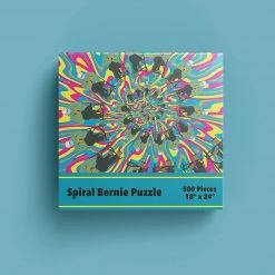 Spiral Psychedelic Bernie Sanders Jigsaw Puzzle 500pc Meme Cartoon Mighty Mojo Puzzles