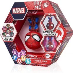 WOW Pods Marvel Avengers Spider-Man Swipe Light-Up Connect Bobble Figure Collectible Action Figures