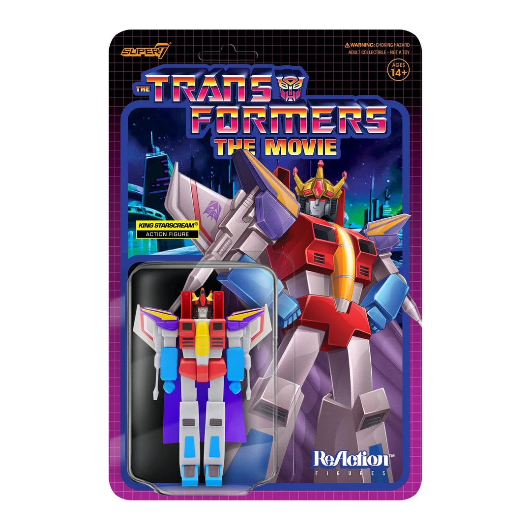 Action Figures Transformers The Movie King Starscream Animated Wave 4 ReAction Figure Collectible Super7 3 Action Figures Transformers The Movie King Starscream Animated Wave 4 ReAction Figure Collectible Super7