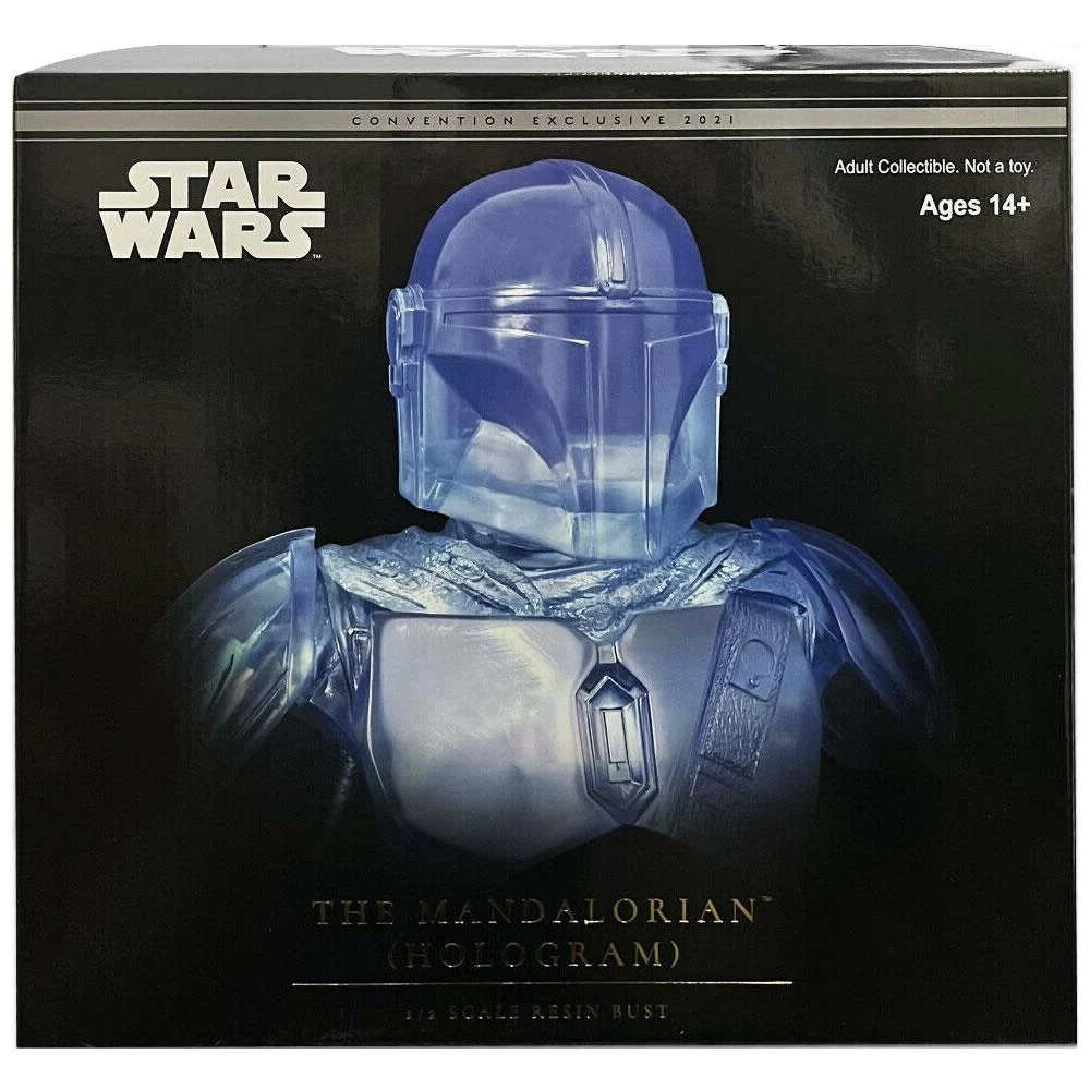 Star Wars The Mandalorian Hologram Bust L3D SDCC 2021 10" Statue Collectible Diamond Select 5 Star Wars The Mandalorian Hologram Bust L3D SDCC 2021 10" Statue Collectible Diamond Select