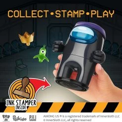 Action Figures Among Us Black Crewmate Ink Stamper Bandana Hat Brain Slug Crown 5