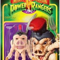 Action Figures Mighty Morphin Power Rangers Pudgy Pig ReAction Figure Villan Super7
