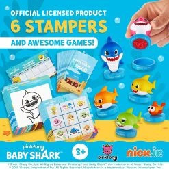 Baby Shark Game Character Bingo Cards Coloring Stampers Figure Play Set PMI International Action Figures