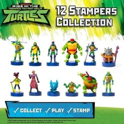 Teenage Mutant Ninja Turtles Stamps 5pk Raph April Foot Lieutenant Mikey Figure PMI International Action Figures