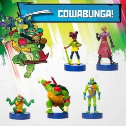 Teenage Mutant Ninja Turtles Stamps 5pk Raph April Foot Lieutenant Mikey Figure PMI International Action Figures