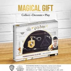 Harry Potter Wand Keychain 6pk Hufflepuff Crest Deathly Hallows Remus Neville Set PMI International