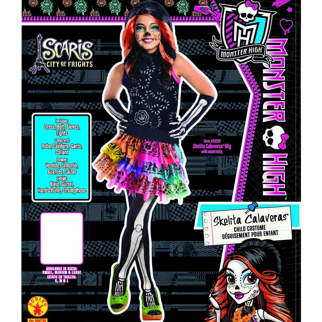 Rubie's Costumes Monster High Skelita Calaveras Girls Licensed Costume - Large 4 Rubie's Costumes Monster High Skelita Calaveras Girls Licensed Costume - Large