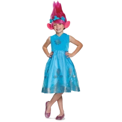 Disguise Trolls Poppy Deluxe Girls Costume & Wig - Large (10/12)