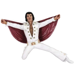 NECA Elvis Presley Live In 1972 Action Figure King White Jumpsuit Cape Collectible 7"