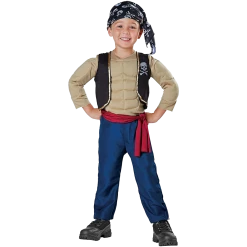 Seasons Costumes Pirate Ahoy First Mate Muscle Bandana Boys Costume Pretend - 2-4T