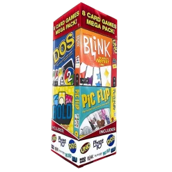 Mattel 8ct Card Games Mega Pack Uno Pictionary Phase 10 Mad Gab Dos Bold Blink Pic Flip