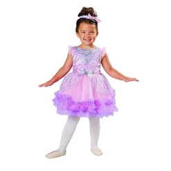 Seasons Ballerina Princess Girls Pink Ruffle Ballroom Dress Costume - 2-4T