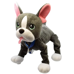 Commonwealth Toys Plush Toys Peppy Pets French Bulldog Walks Runs Plush Interactive Kids Toy