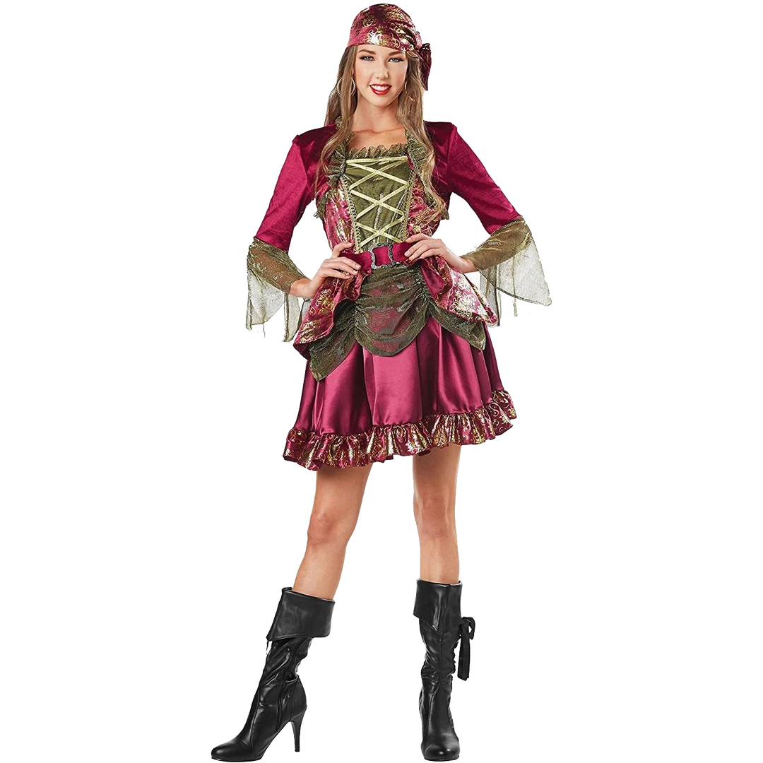 Seasons Lady Pirate She-Pirate Womens Costume Dress - Medium (8/10) Costumes 3 Seasons Lady Pirate She-Pirate Womens Costume Dress - Medium (8/10) Costumes