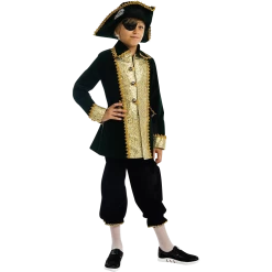 5 O'Reet Captain Of Pirates Boys Carnival Costume Dress-Up Play Kids - X- Small Costumes
