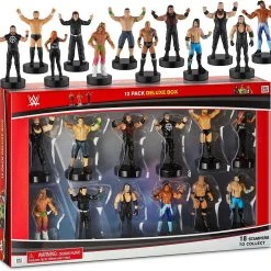 Action Figures WWE Stampers 12pk Smackdown Champion Character Figures Deluxe Set Box PMI International