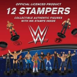 Action Figures WWE Stampers 12pk Smackdown Champion Character Figures Deluxe Set Box PMI International