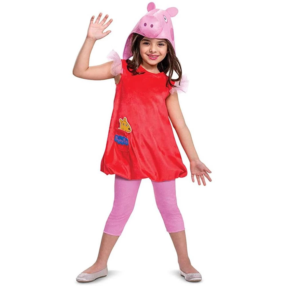 Peppa Pig Deluxe Girls Size M 3T/4T Official Nick Jr Character Costume Disguise 4 Peppa Pig Deluxe Girls Size M 3T/4T Official Nick Jr Character Costume Disguise