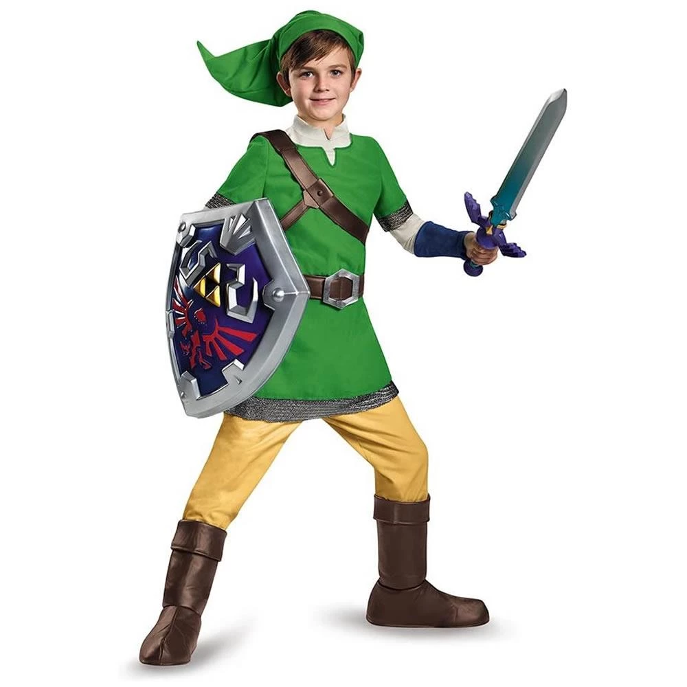 Legend Of Zelda Link Deluxe Kids Size L 10/12 Nintendo Character Costume Disguise 3 Legend Of Zelda Link Deluxe Kids Size L 10/12 Nintendo Character Costume Disguise