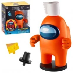 Action Figures Among Us Orange Crewmate Ink Stamper Toilet Paper Hat Cheese 5" Figure PMI International