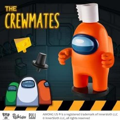 Action Figures Among Us Orange Crewmate Ink Stamper Toilet Paper Hat Cheese 5