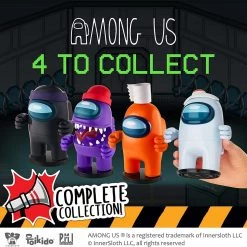 Action Figures Among Us Orange Crewmate Ink Stamper Toilet Paper Hat Cheese 5