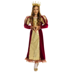 5 O'Reet Costumes British Royal Queen Elizabeth Girls Plush Costume Dress-Up Play Kids - Small