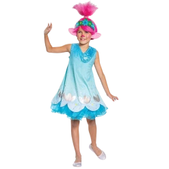 Disguise Troll Movie 2 Poppy Deluxe Girls Licensed Costume - Small (4/6) Costumes