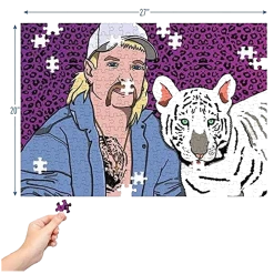 Chunky Custard Puzzles Gentle Joe Tiger King Jigsaw Puzzle 1000ct Piece Pop Culture Premium Quality