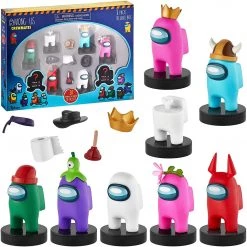 Among Us Crewmates Stampers 8pk White Dead Fortegreen Viking Pink Assorted Figures Box PMI International