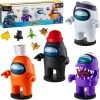 Among Us Crewmate Stamper 4pk Black White Purple Orange 5" Figure Astronaut Set PMI Action Figures