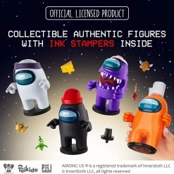 Among Us Crewmate Stamper 4pk Black White Purple Orange 5