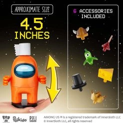 Among Us Crewmate Stamper 4pk Black White Purple Orange 5