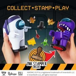 Among Us Crewmate Stamper 4pk Black White Purple Orange 5