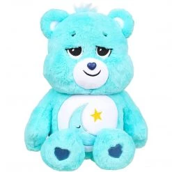 Plush Toys Care Bears Bedtime Bear Moon Star Dreams Sleepy Aqua Blue 16" Plush Large Toy Basic Fun