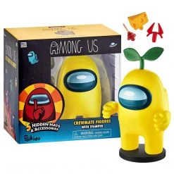 Among Us Stamper Yellow Crewmate Plant Hat 7" Video Game Character Figure PMI International Action Figures