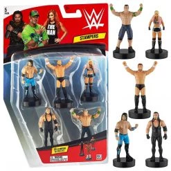 WWE Wrestler Stampers 5pk John Cena Undertaker Bryan Bliss AJ Styles PMI International