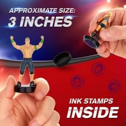 WWE Wrestler Stampers 5pk John Cena Undertaker Bryan Bliss AJ Styles PMI International