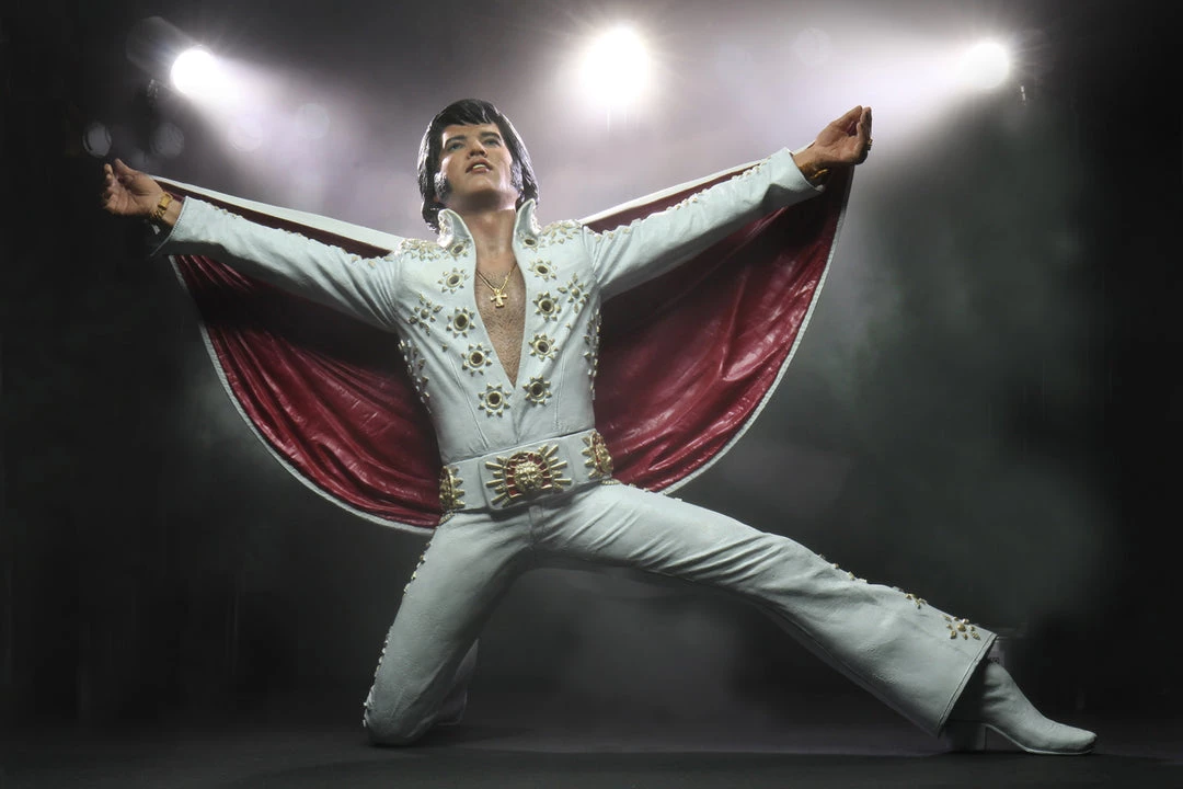 NECA Elvis Presley Live In 1972 Action Figure King White Jumpsuit Cape Collectible 7" 4 NECA Elvis Presley Live In 1972 Action Figure King White Jumpsuit Cape Collectible 7"