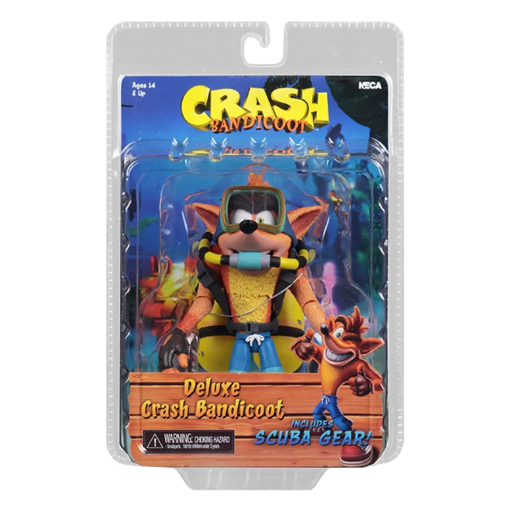 NECA Crash Bandicoot Deluxe Figure With Scuba Diving Gear 7" Action Figures 3 NECA Crash Bandicoot Deluxe Figure With Scuba Diving Gear 7" Action Figures