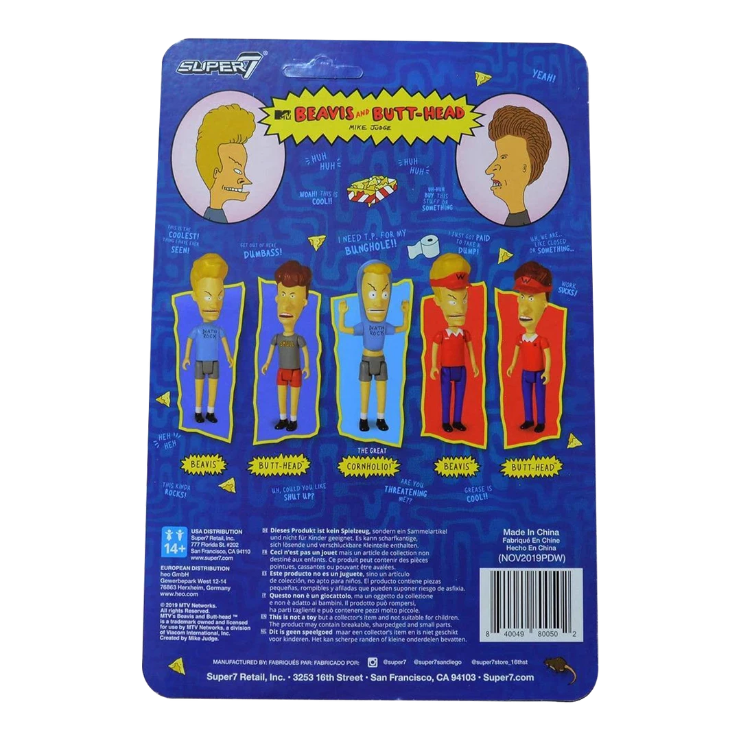 Beavis & Butthead Beavis Reaction Figure MTV Retro 5" Super7 Action Figures 5 Beavis & Butthead Beavis Reaction Figure MTV Retro 5" Super7 Action Figures