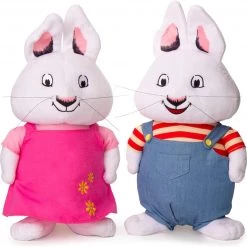 Max And Ruby Rabbit Bundle White Bunny Plush Doll Set Kids TV Show Toy Mighty Mojo Plush Toys