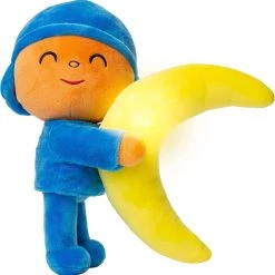Pocoyo With Night Light Up Moon Soft Plush Doll Bedtime Buddy Figure Mighty Mojo Action Figures