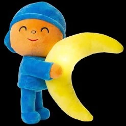 Pocoyo With Night Light Up Moon Soft Plush Doll Bedtime Buddy Figure Mighty Mojo Action Figures