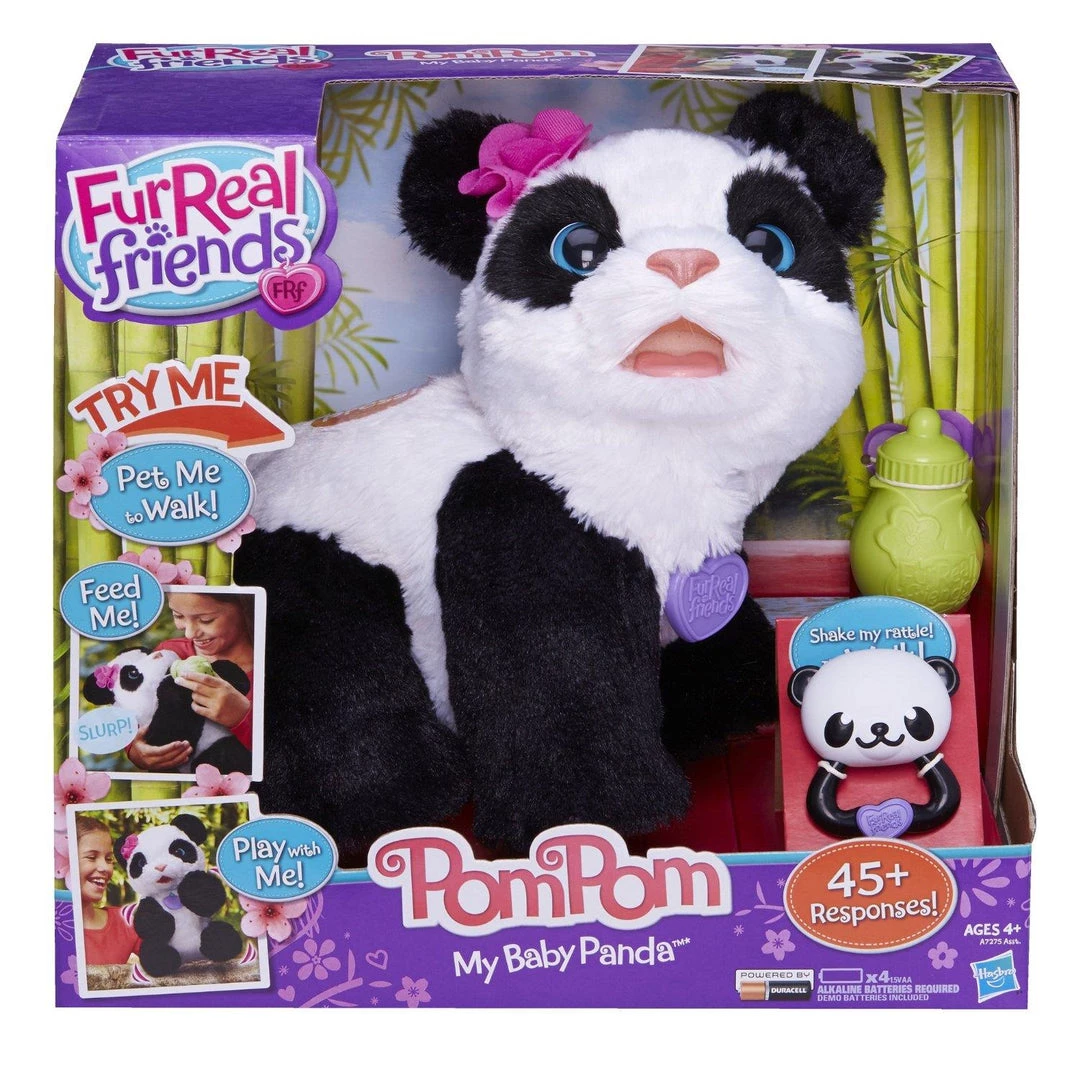 FurReal Friends Pom Pom Baby Panda Pet Walk Talk Feed Interactive Plush Toy Hasbro 7 FurReal Friends Pom Pom Baby Panda Pet Walk Talk Feed Interactive Plush Toy Hasbro