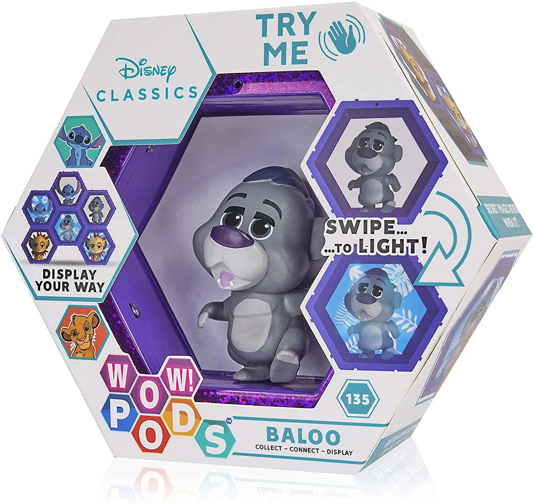 WOW Pods Disney Baloo Jungle Book Swipe To Light Connect Figure Collectible 3 WOW Pods Disney Baloo Jungle Book Swipe To Light Connect Figure Collectible