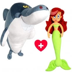 Plush Toys Zig And Sharko Marina Mermaid & Sharko White Shark Plush Doll Set TV Series Mighty Mojo
