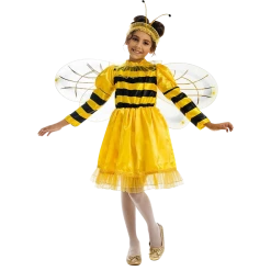 5 O'Reet Bumblebee Bee Girls Plush Animal Costume Dress-Up Play Kids - X-Small