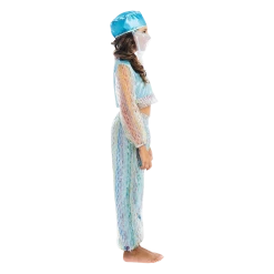 5 O'Reet Magical Harem Jasmine Princess Girls Blue Costume Carnival Dress-Up Play - Large Costumes