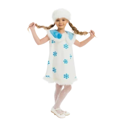 5 O'Reet Costumes Winter Snowflake Frozen Princess Girls Plush Costume Dress-Up Play Kids - X-Small